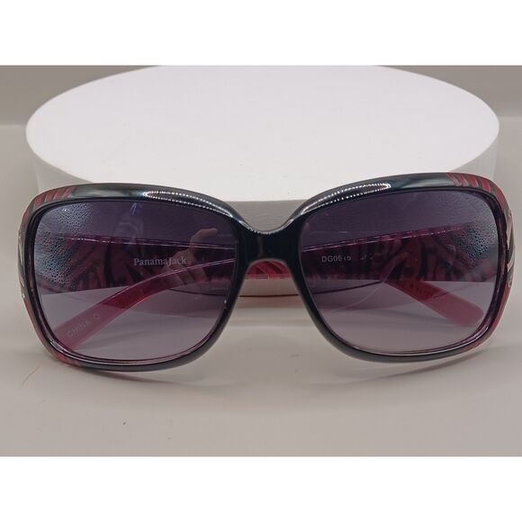 Panama Jack Pink and Black Zebra Print Rhinestone Bling Sunglasses - Picture 13 of 13